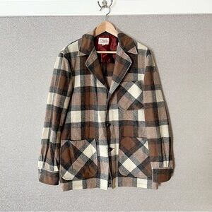 M (Vintage Men’s 38) Vintage Virgin Wool Plaid Blazer, Chippewa Woolen Mills, WI